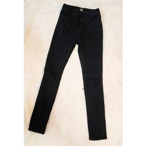 BDG urban Outfitters twig high rise skinny black jeans distressed size 27